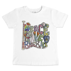 Milwaukee Brewers Tiny Turnip Youth Peace Love Baseball T-Shirt - White