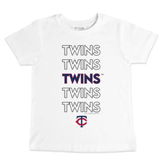 Minnesota Twins Tiny Turnip Youth Stacked T-Shirt - White