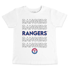 Texas Rangers Tiny Turnip Youth Stacked T-Shirt - White