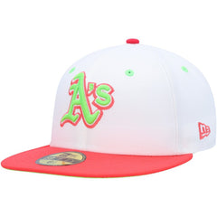 Athletics 40th Anniversary Strawberry Lolli 59FIFTY Fitted Hat - White/Coral | New Era