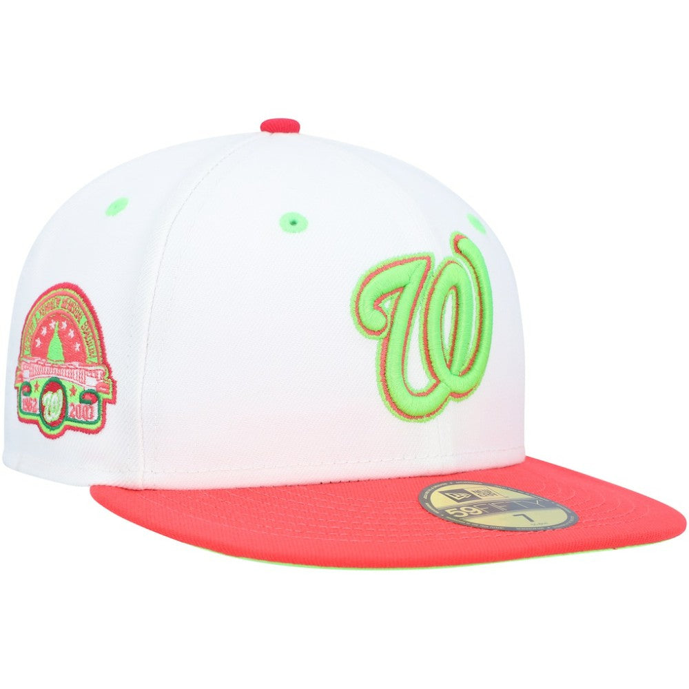 Washington Nationals Robert F. Kennedy Memorial Stadium Strawberry Lolli 59FIFTY Fitted Hat - White/Coral | New Era