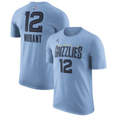 Ja Morant Memphis Grizzlies Jordan Brand 2022/23 Statement Edition Name & Number T-Shirt - Light Blue cheap