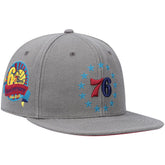 Philadelphia 76ers Hardwood Classics 60th Anniversary Carbon Cabernet Fitted Hat - Charcoal | Mitchell & Ness on sale