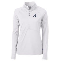 Atlanta Braves Cutter & Buck Women's Adapt Eco Knit Stretch Half-Zip Pullover Top - White