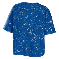 Philadelphia 76ers WEAR by Erin Andrews Women's Bleach Splatter Notch Neck T-Shirt - Royal sale