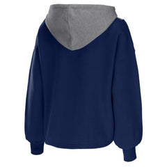 Dallas Mavericks WEAR by Erin Andrews Women's Pieced Quarter-Zip Hoodie Jacket sale - Navy online