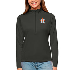 Houston Astros Antigua Women's Tribute Quarter-Zip Pullover Top - Charcoal