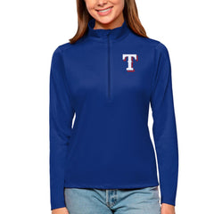 Texas Rangers Antigua Women's Tribute Quarter-Zip Pullover Top - Royal