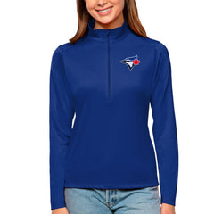 Toronto Blue Jays Antigua Women's Tribute Quarter-Zip Pullover Top - Royal
