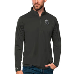 Chicago White Sox Antigua Tribute Quarter-Zip Pullover Top - Charcoal