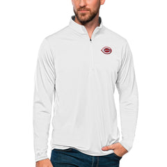 Cincinnati Reds Antigua Tribute Quarter-Zip Pullover Top - White