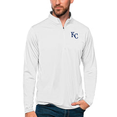 Kansas City Royals Antigua Tribute Quarter-Zip Pullover Top - White