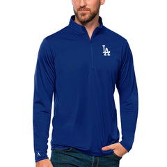Los Angeles Dodgers Antigua Tribute Quarter-Zip Pullover Top - Royal