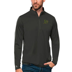 Athletics Antigua Tribute Quarter-Zip Pullover Top - Charcoal