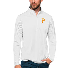 Pittsburgh Pirates Antigua Tribute Quarter-Zip Pullover Top - White