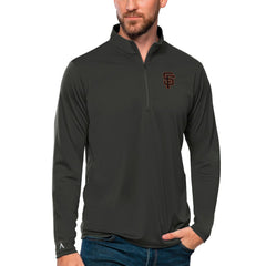 San Francisco Giants Antigua Tribute Quarter-Zip Pullover Top - Charcoal