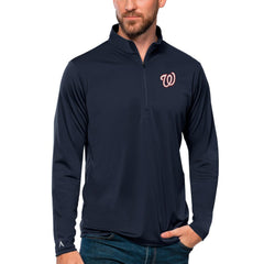 Washington Nationals Antigua Tribute Quarter-Zip Pullover Top - Navy