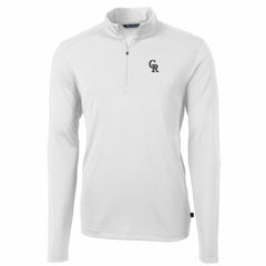 Colorado Rockies Cutter & Buck Big & Tall Virtue Eco Pique Quarter-Zip Pullover Jacket - White