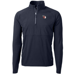 Cleveland Guardians Cutter & Buck Adapt Eco Knit Hybrid Recycled Quarter-Zip Pullover Jacket - Navy
