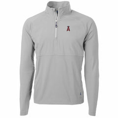 Los Angeles Angels Cutter & Buck Adapt Eco Knit Hybrid Recycled Quarter-Zip Pullover Jacket - Gray