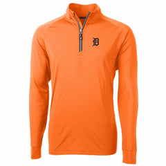 Detroit Tigers Cutter & Buck Adapt Eco Knit Stretch Recycled Quarter-Zip Pullover Jacket - Orange