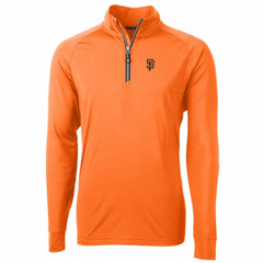San Francisco Giants Cutter & Buck Adapt Eco Knit Stretch Recycled Quarter-Zip Pullover Jacket - Orange