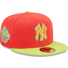 New York Yankees Lava Highlighter Combo 59FIFTY Fitted Hat - Red/Neon Green | New Era