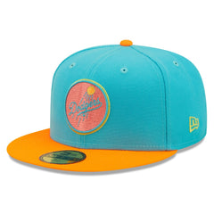 Los Angeles Dodgers Vice Highlighter 59FIFTY Fitted Hat - Blue/Orange | New Era