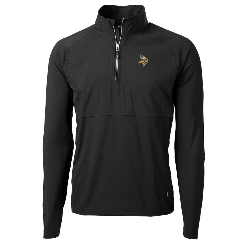 NFL Minnesota Vikings Cutter & Buck Adapt Eco Knit Hybrid Recycled Quarter-Zip Raglan Jacket