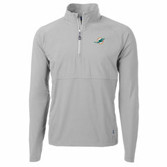 NFL Miami Dolphins Cutter & Buck Adapt Eco Knit Hybrid Recycled Quarter-Zip Raglan Jacket