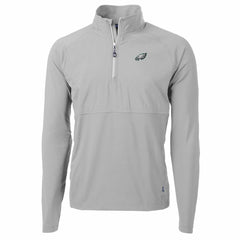 NFL Philadelphia Eagles Cutter & Buck Adapt Eco Knit Hybrid Recycled Quarter-Zip Raglan Jacket