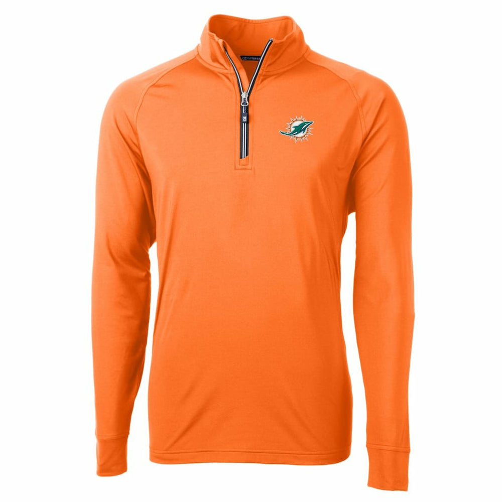NFL Miami Dolphins Cutter & Buck Adapt Eco Knit Stretch Recycled Quarter-Zip Jacket