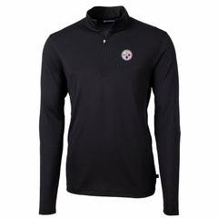 NFL Pittsburgh Steelers Cutter & Buck Big & Tall Virtue Eco Pique Quarter-Zip Pullover Jacket
