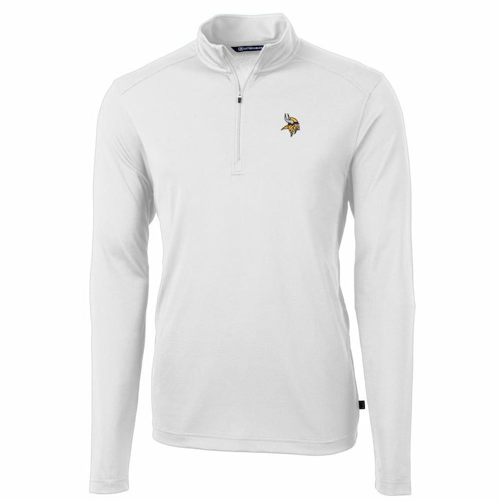 NFL Minnesota Vikings Cutter & Buck Big & Tall Virtue Eco Pique Quarter-Zip Pullover Jacket