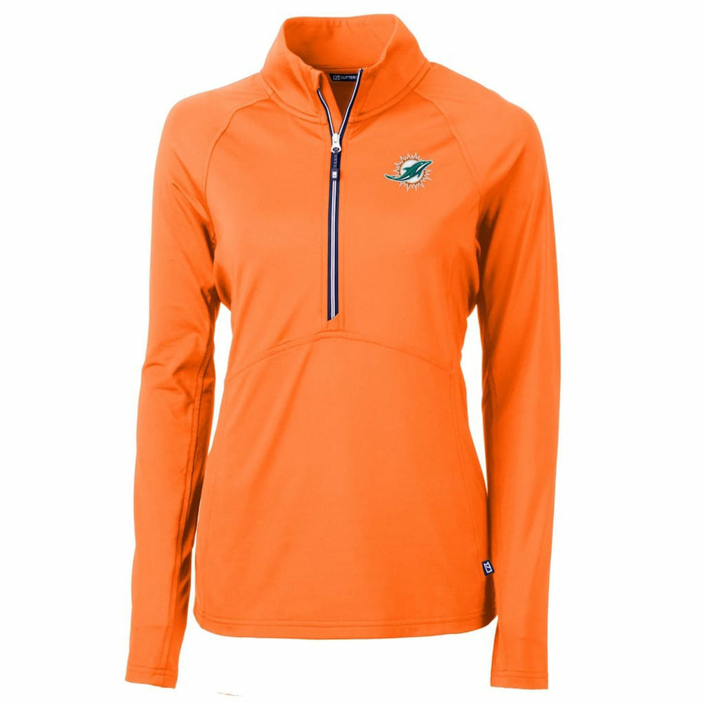 NFL Miami Dolphins Cutter & Buck Women's Adapt Eco Knit Stretch Recycled Half-Zip Pullover Top