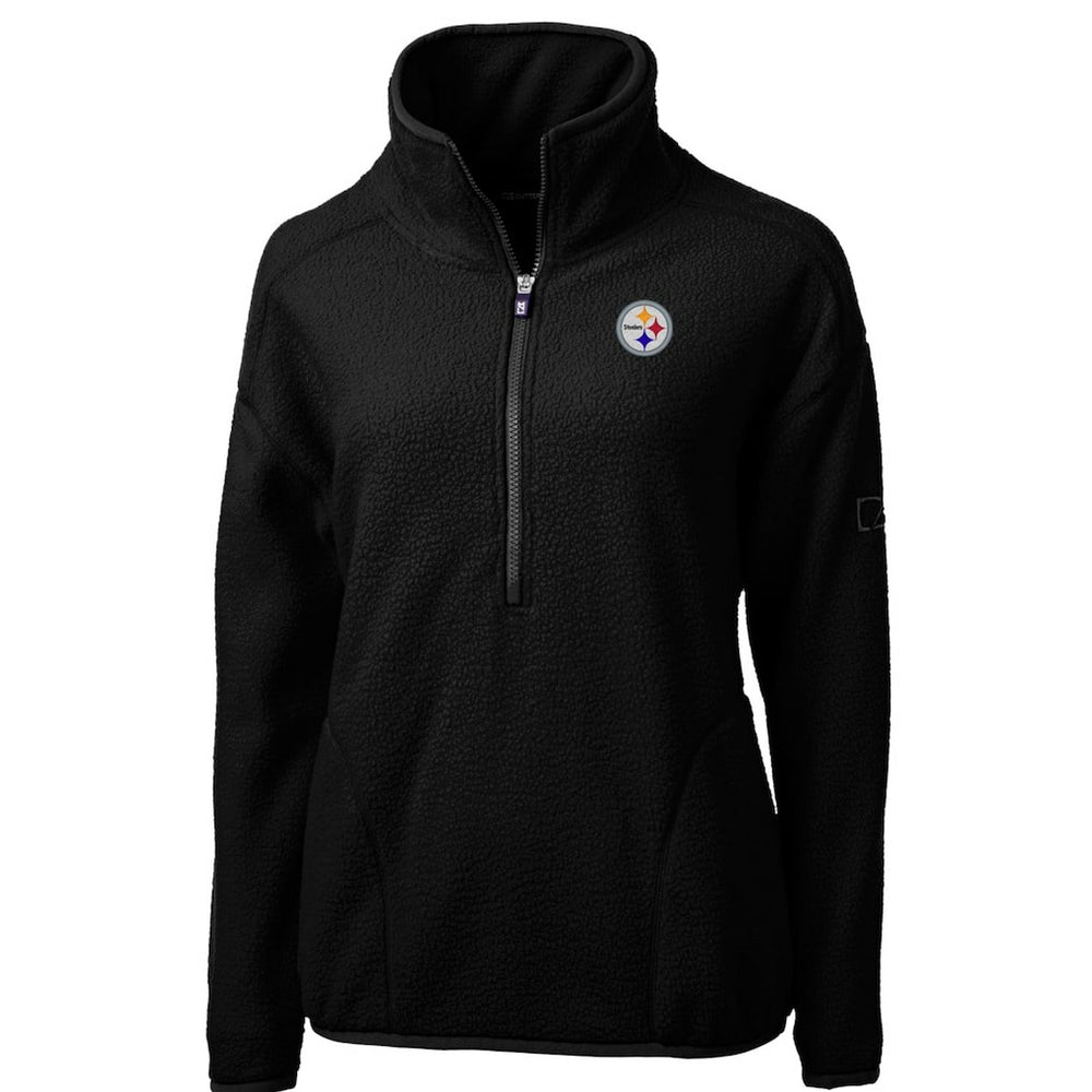NFL Pittsburgh Steelers Cutter & Buck Women's Cascade Eco Sherpa Fleece Half-Zip Pullover Jacket