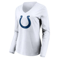 NFL Indianapolis Colts Women's Team Authentic Logo Personalized Name & Number V-Neck Long Sleeve T-Shirt
