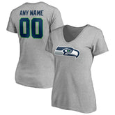 NFL Seattle Seahawks Women's Team Authentic Custom V-Neck T-Shirt