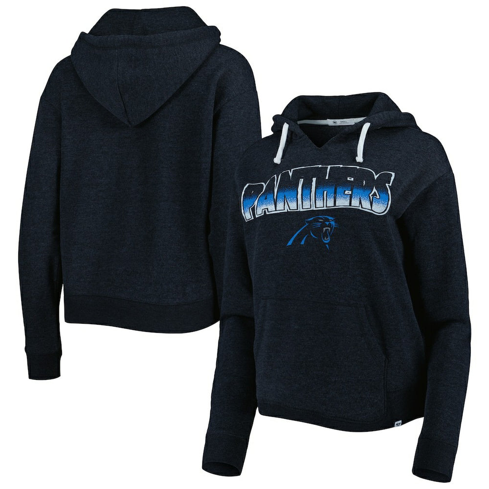 NFL Carolina Panthers '47 Women's Color Rise Kennedy Notch Neck Pullover Hoodie