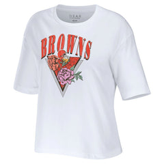 NFL Cleveland Browns WEAR by Erin Andrews Women's Boxy Floral Cropped T-Shirt