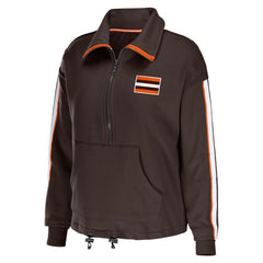 NFL Cleveland Browns WEAR by Erin Andrews Women's Logo Stripe Half-Zip Top