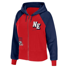 NFL New England Patriots WEAR by Erin Andrews Women's Colorblock Lightweight Full-Zip Hoodie