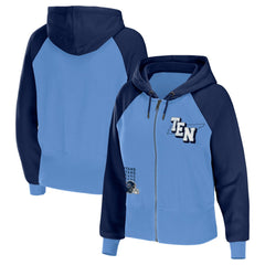 NFL Tennessee Titans WEAR by Erin Andrews Women's Colorblock Lightweight Full-Zip Hoodie