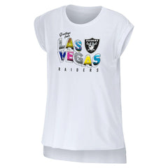 NFL Las Vegas Raiders WEAR by Erin Andrews Women's Greetings From Muscle T-Shirt