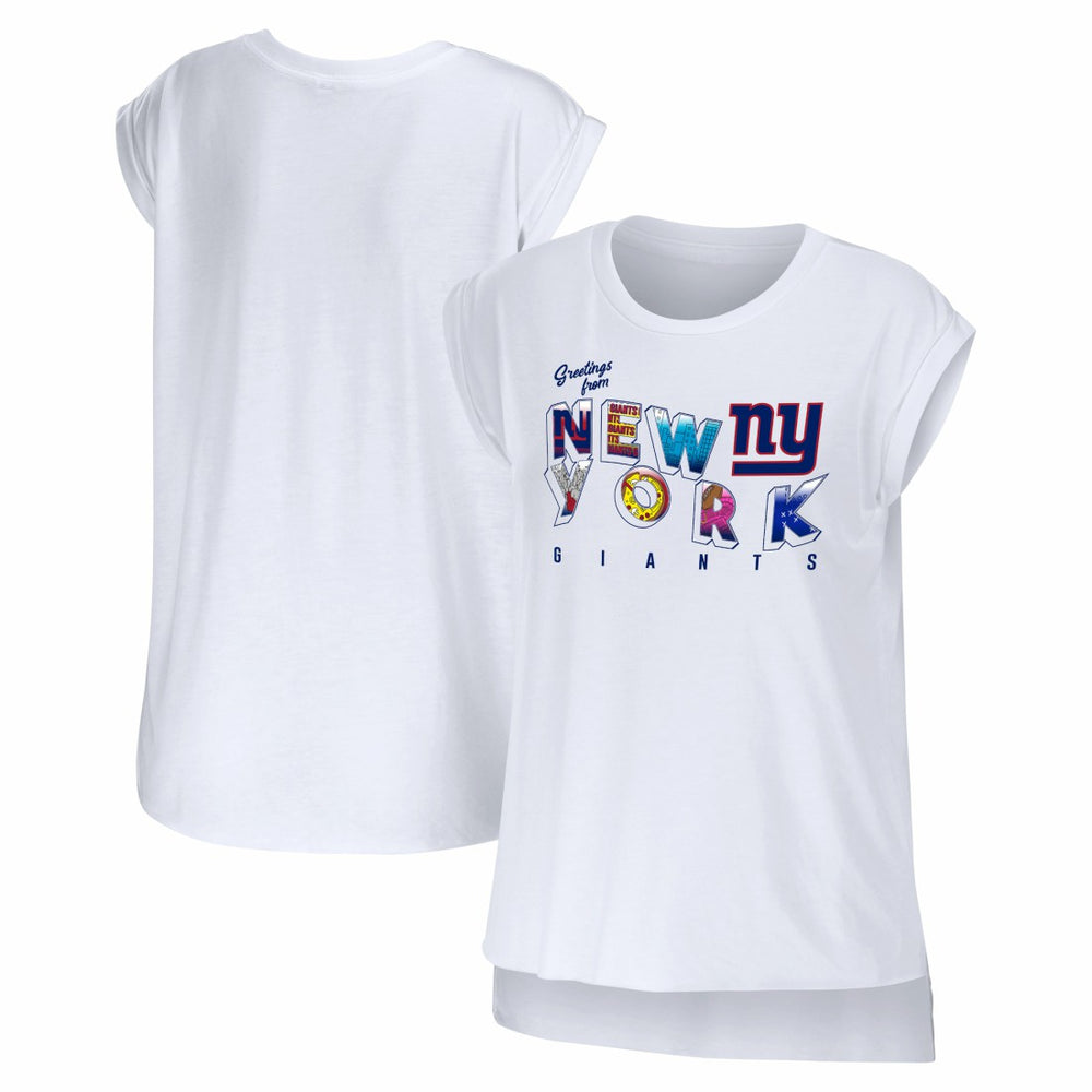 NFL New York Giants WEAR by Erin Andrews Women's Greetings From Muscle T-Shirt