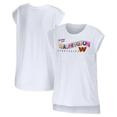 NFL Washington Commanders WEAR by Erin Andrews Women's Greetings From Muscle T-Shirt