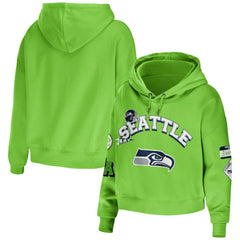 NFL Seattle Seahawks WEAR by Erin Andrews Women's Plus Size Modest Cropped Pullover Hoodie
