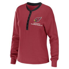 NFL Arizona Cardinals WEAR by Erin Andrews Women's Waffle Henley Long Sleeve T-Shirt