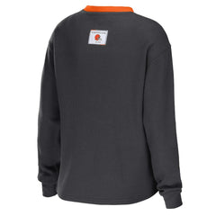 NFL Cleveland Browns WEAR by Erin Andrews Women's Waffle Henley Long Sleeve T-Shirt