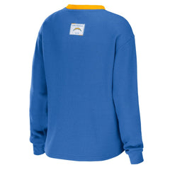 NFL Los Angeles Chargers WEAR by Erin Andrews Women's Waffle Henley Long Sleeve T-Shirt